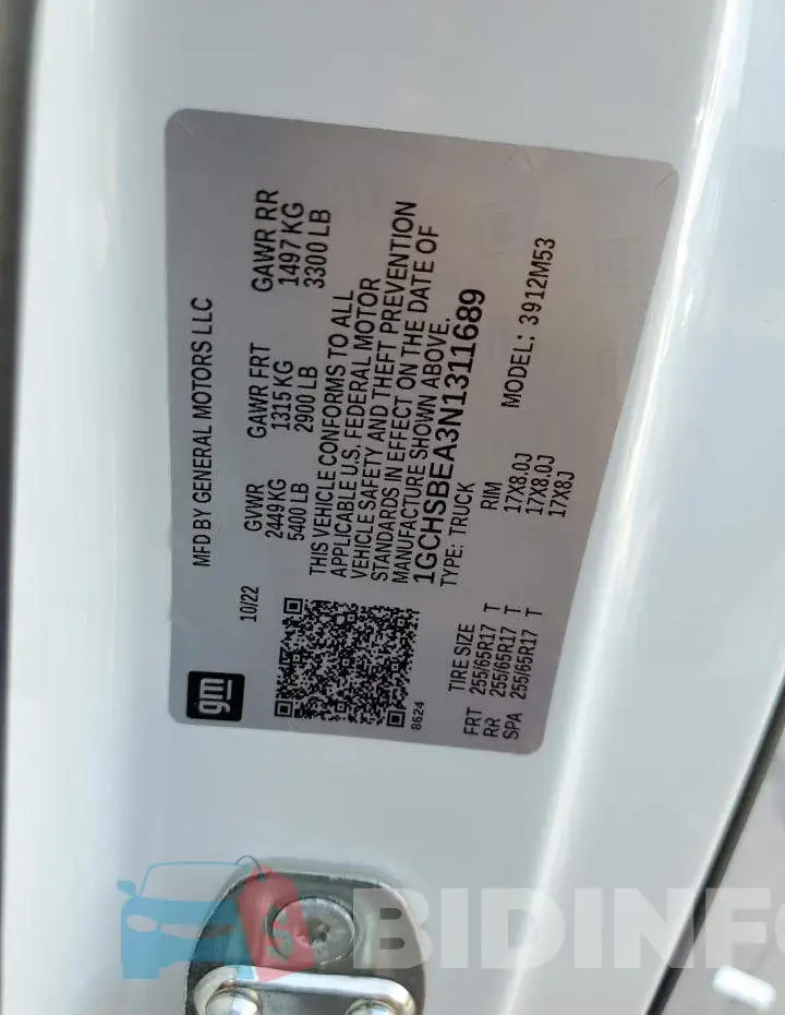 1GCHSBEA3N1311689 Photo# 12