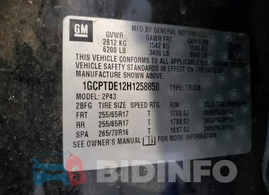 1GCPTDE12H1258850 Photo# 12