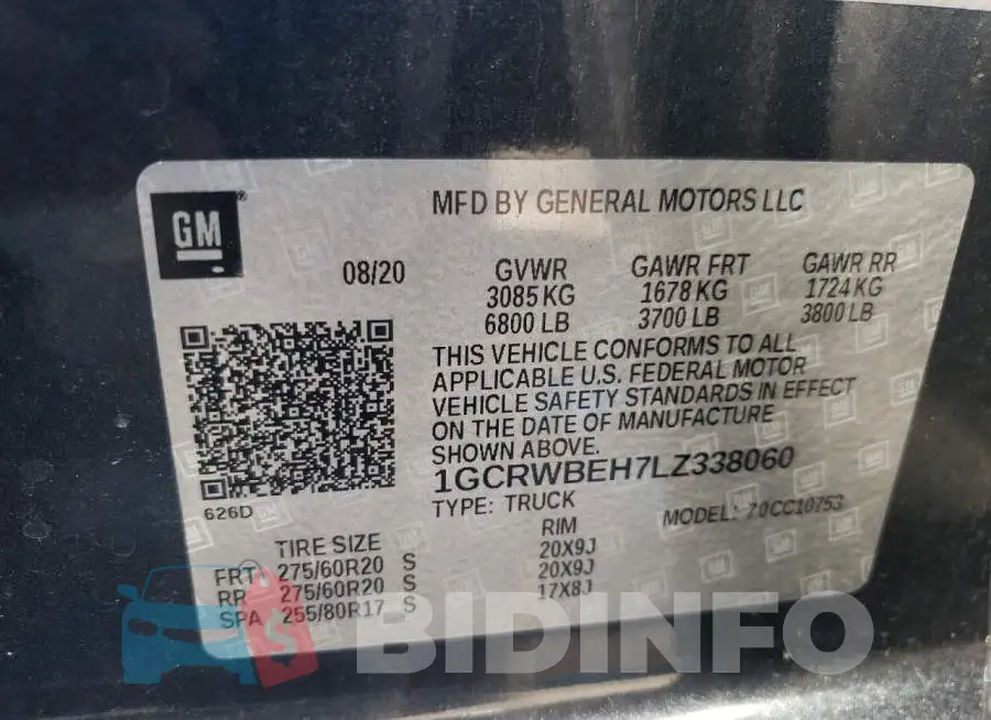 1GCRWBEH7LZ338060 Photo# 13