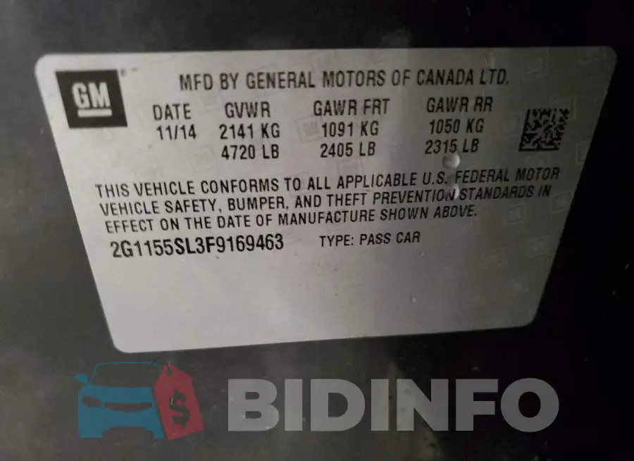 2G1155SL3F9169463 Photo# 12
