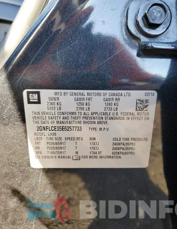 2GNFLCE35E6257733 Photo# 13
