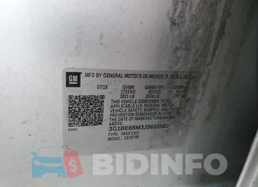 3G1BE6SM3JS653583 Photo# 13