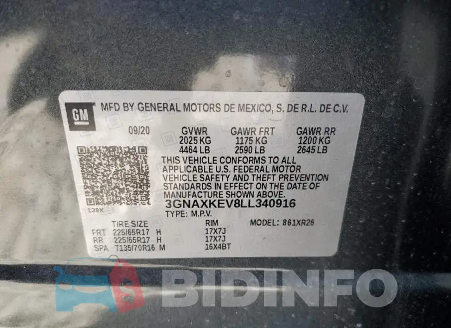 3GNAXKEV8LL340916 Photo# 14