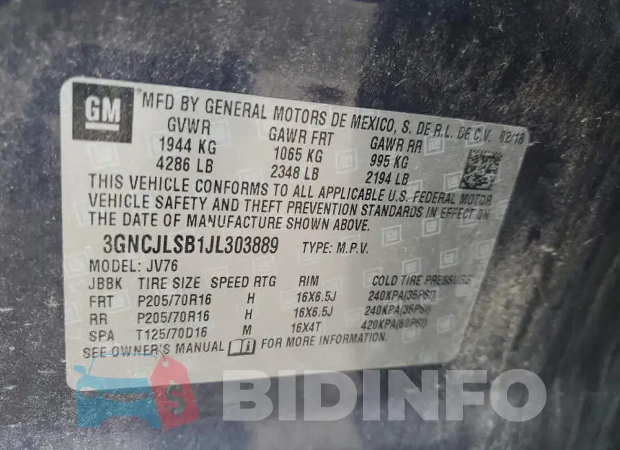 3GNCJLSB1JL303889 Photo# 12