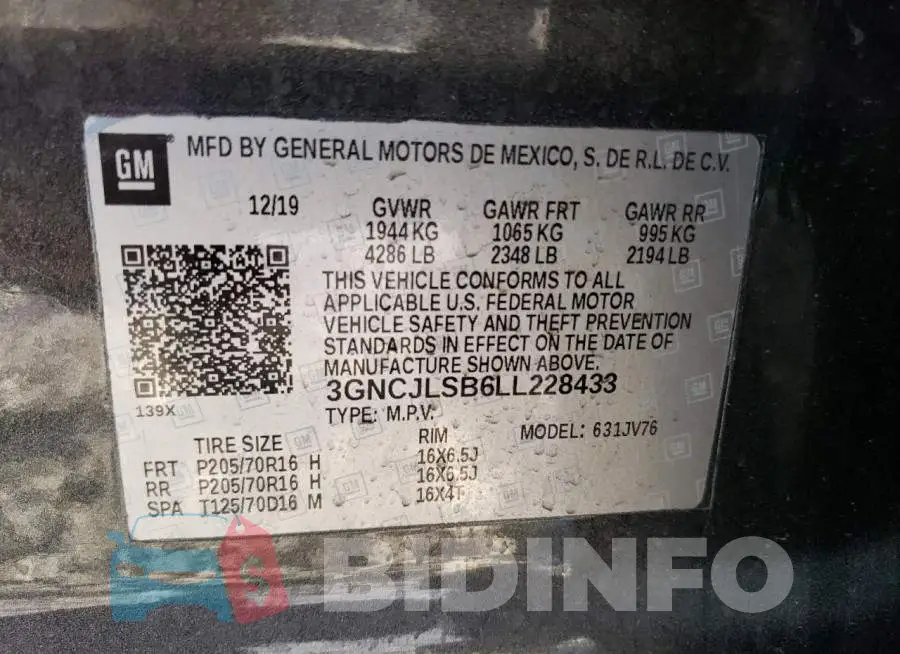3GNCJLSB6LL228433 Photo# 12