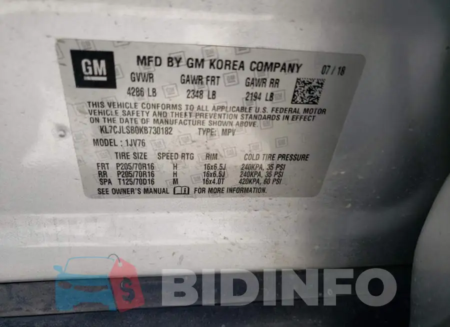 KL7CJLSB0KB730182 Photo# 12