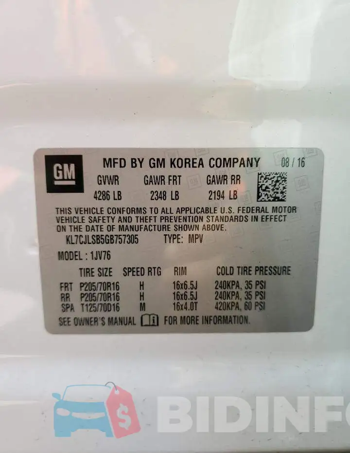 KL7CJLSB5GB757305 Photo# 13