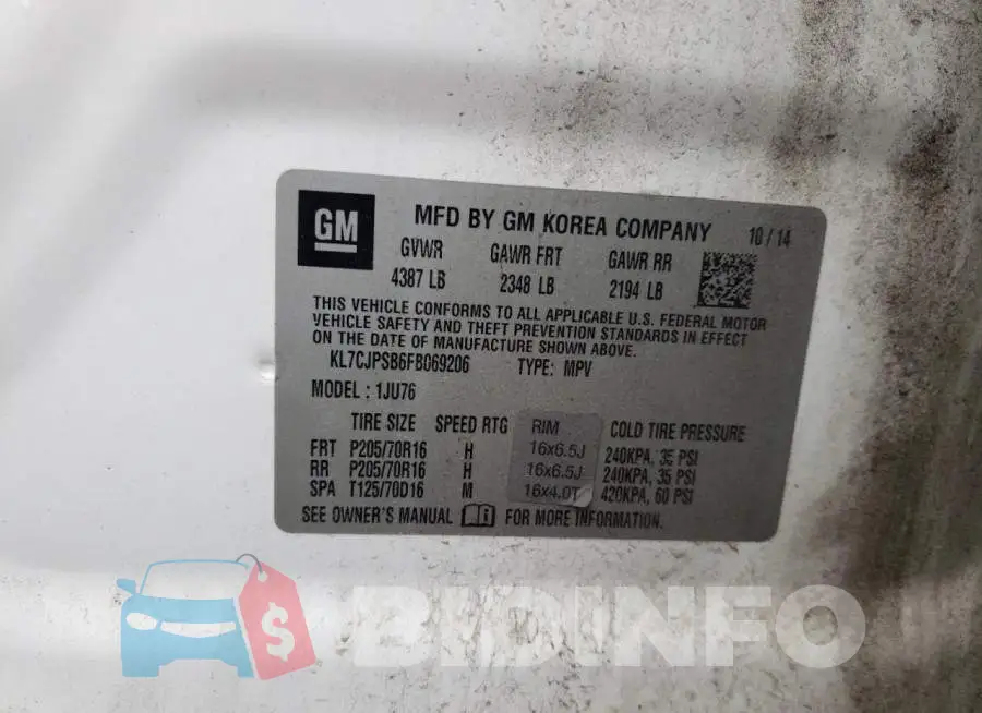 KL7CJPSB6FB069206 Photo# 13