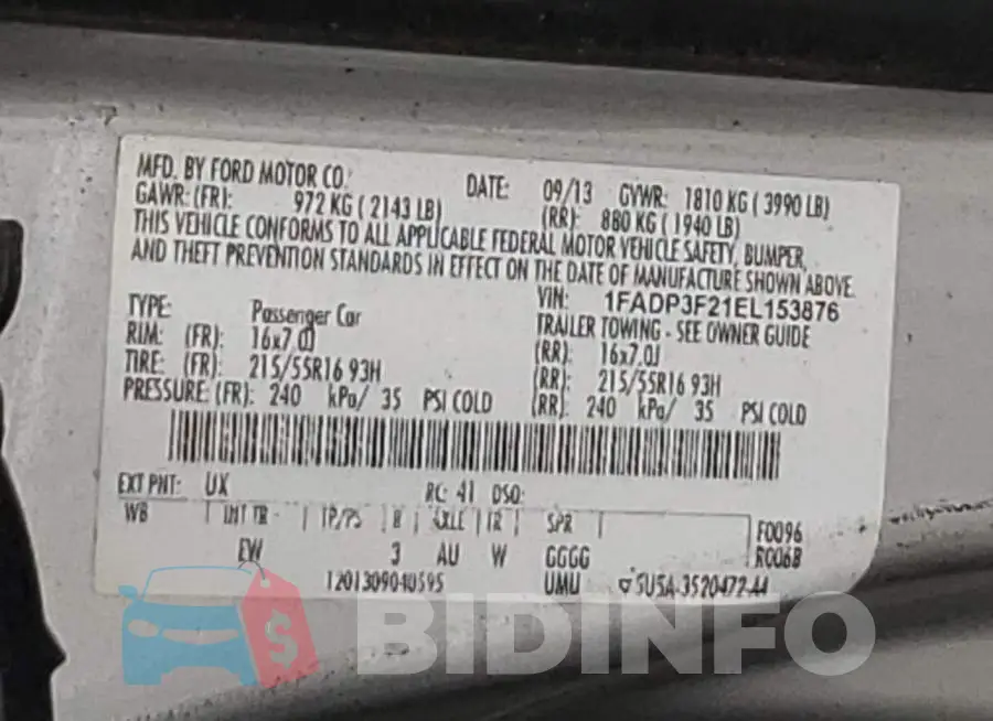 1FADP3F21EL153876 Photo# 12