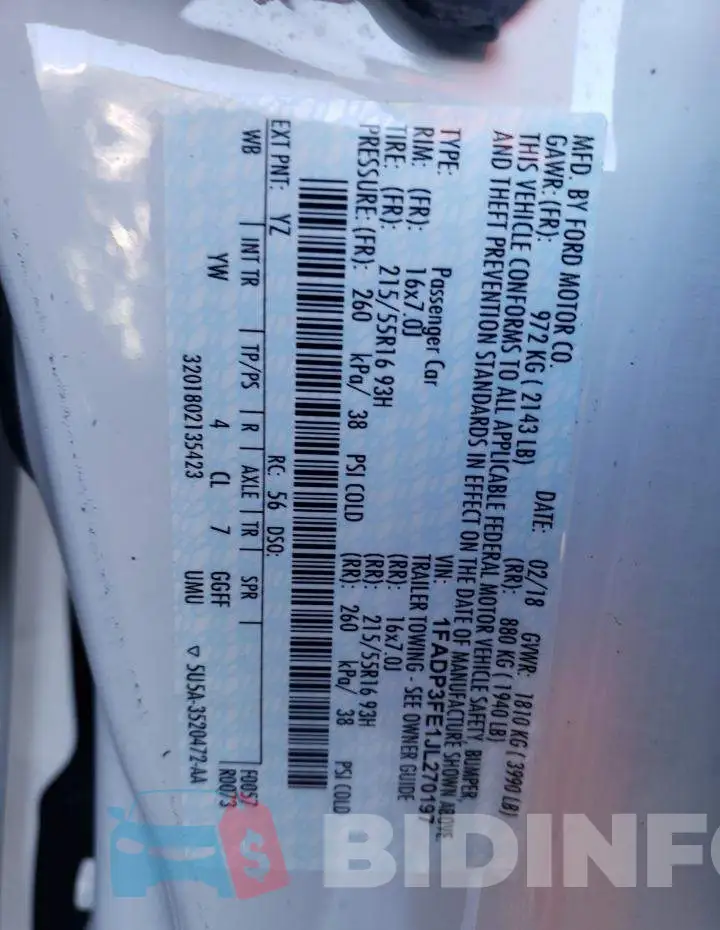 1FADP3FE1JL270197 Photo# 13