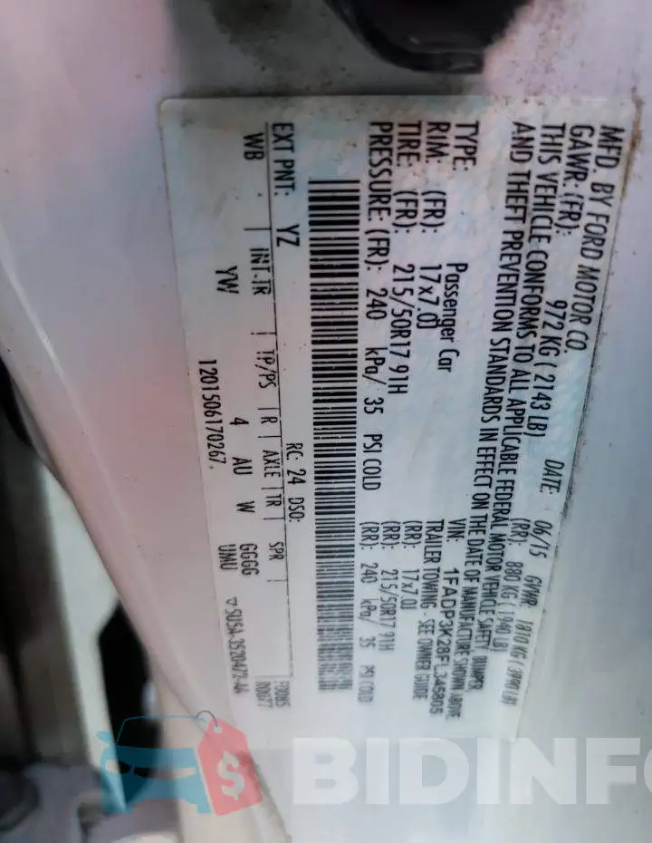 1FADP3K28FL345805 Photo# 12