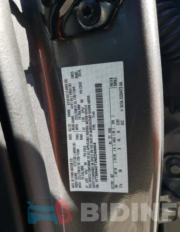 1FT8W4DT3NED68664 Photo# 12