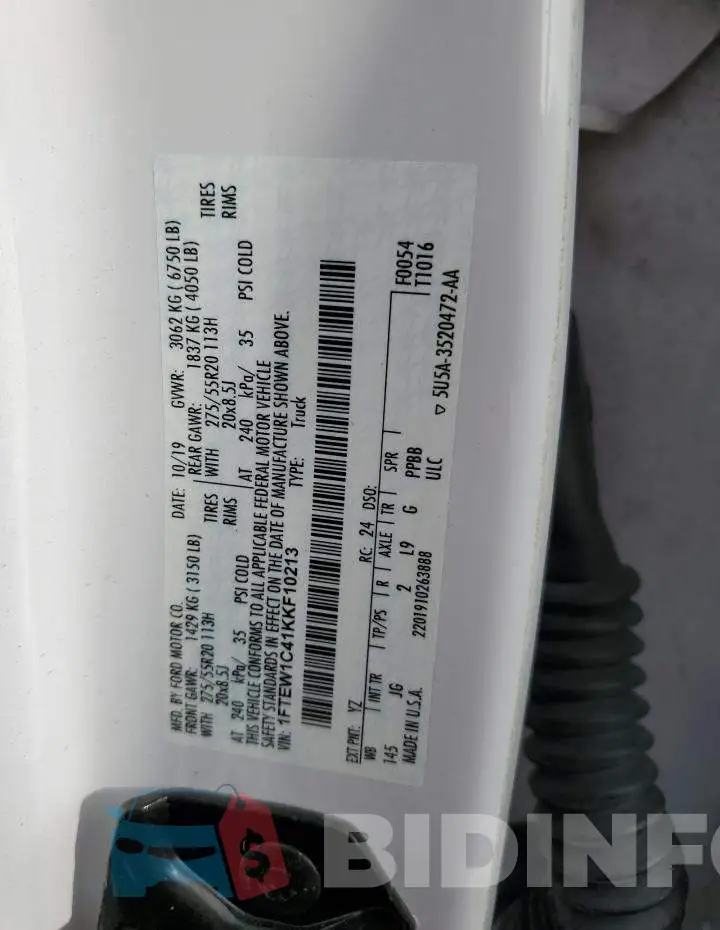 1FTEW1C41KKF10213 Photo# 12