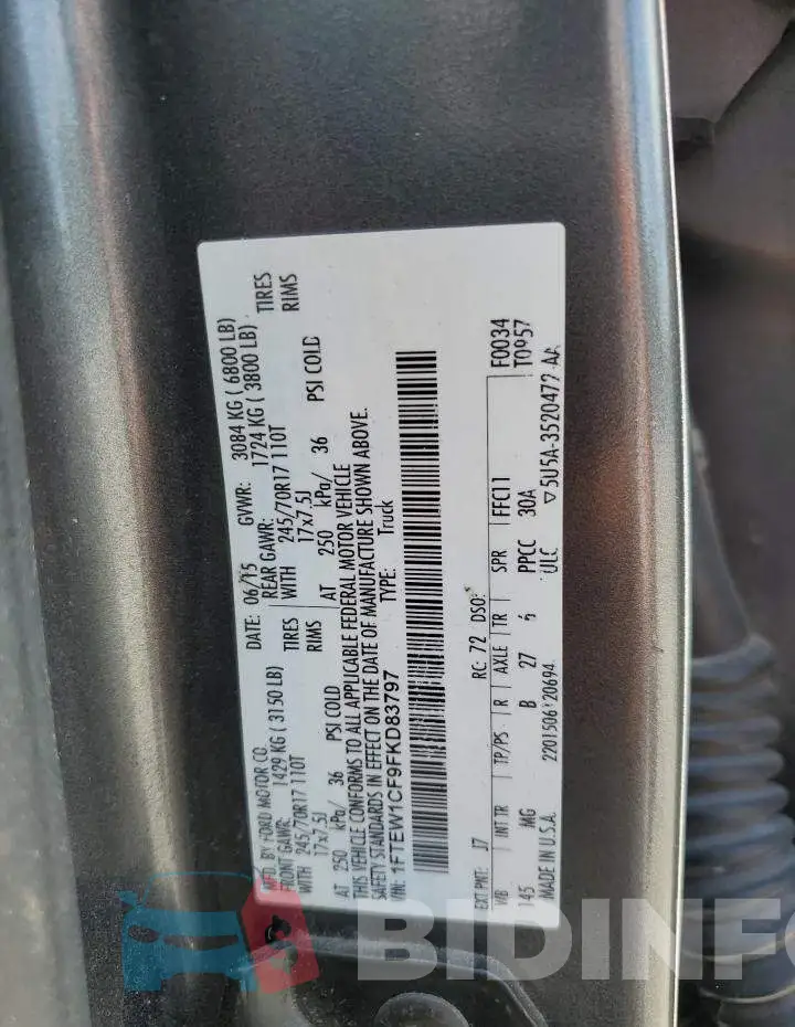 1FTEW1CF9FKD83797 Photo# 12