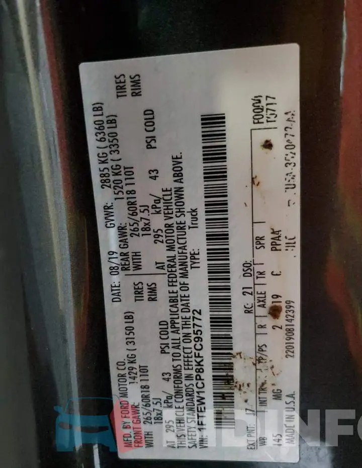 1FTEW1CP8KFC95772 Photo# 12