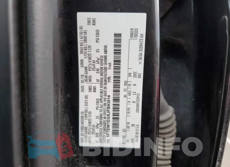 1FTEW1EGXJFB93014 Photo# 12