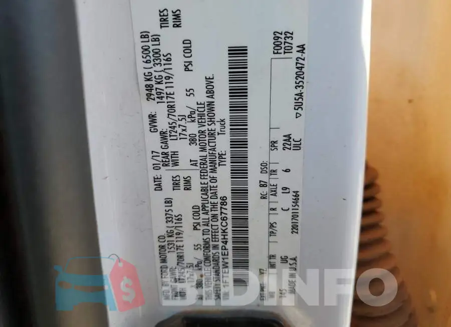 1FTEW1EP4HKC67786 Photo# 12