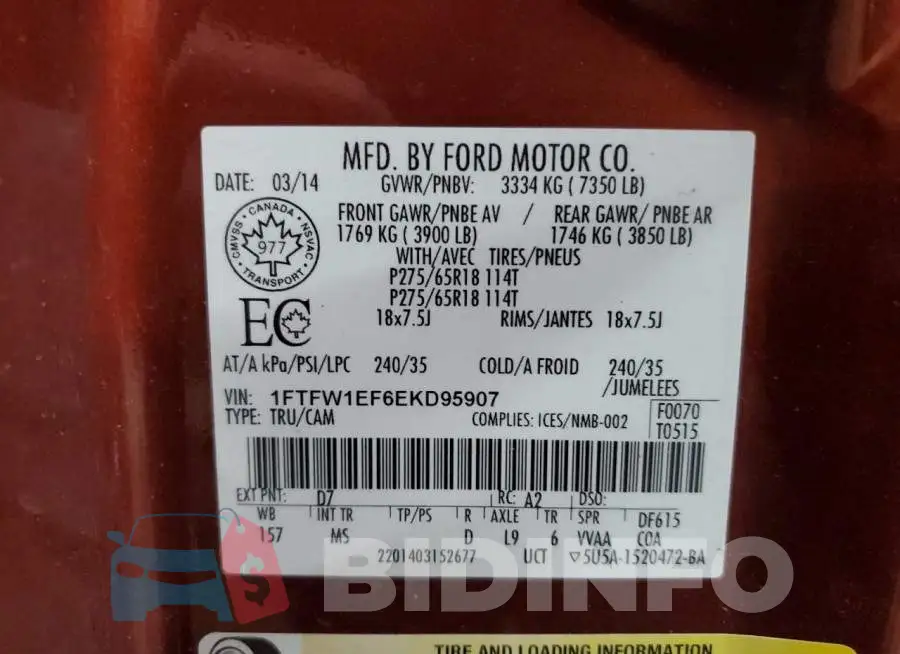 1FTFW1EF6EKD95907 Photo# 12