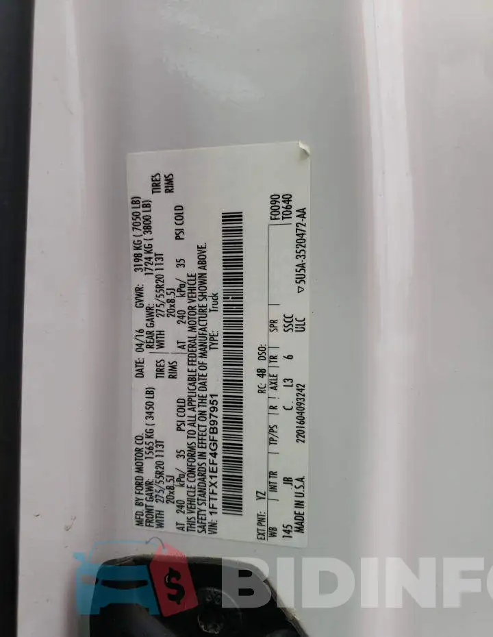 1FTFX1EF4GFB97951 Photo# 12