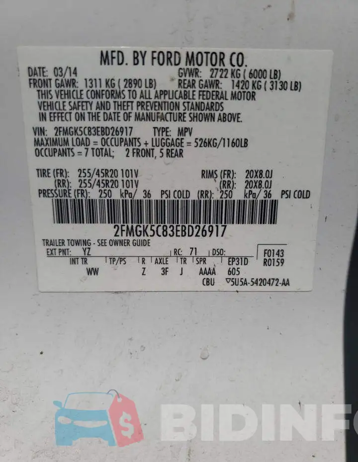 2FMGK5C83EBD26917 Photo# 13