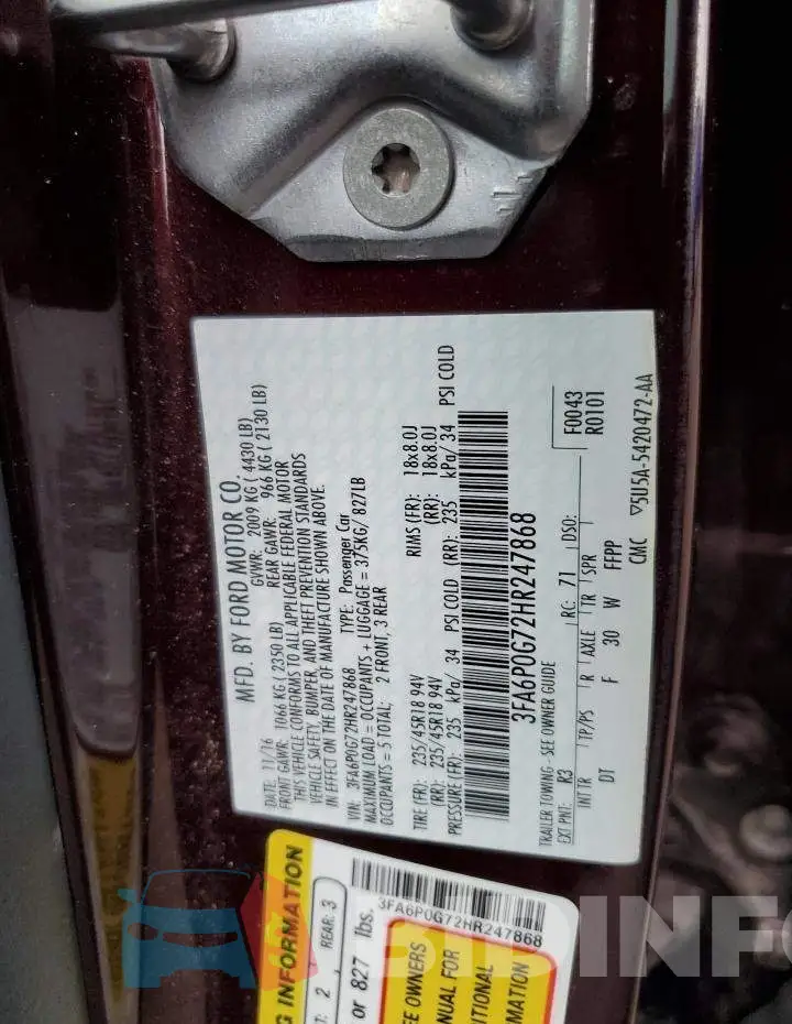 3FA6P0G72HR247868 Photo# 12