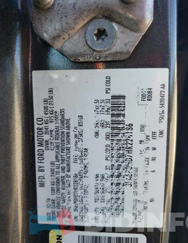 3FA6P0HD7HR228186 Photo# 12