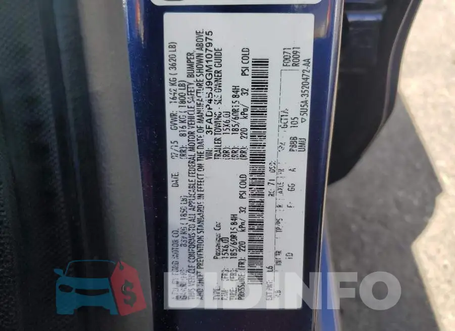 3FADP4BJ9GM107975 Photo# 12
