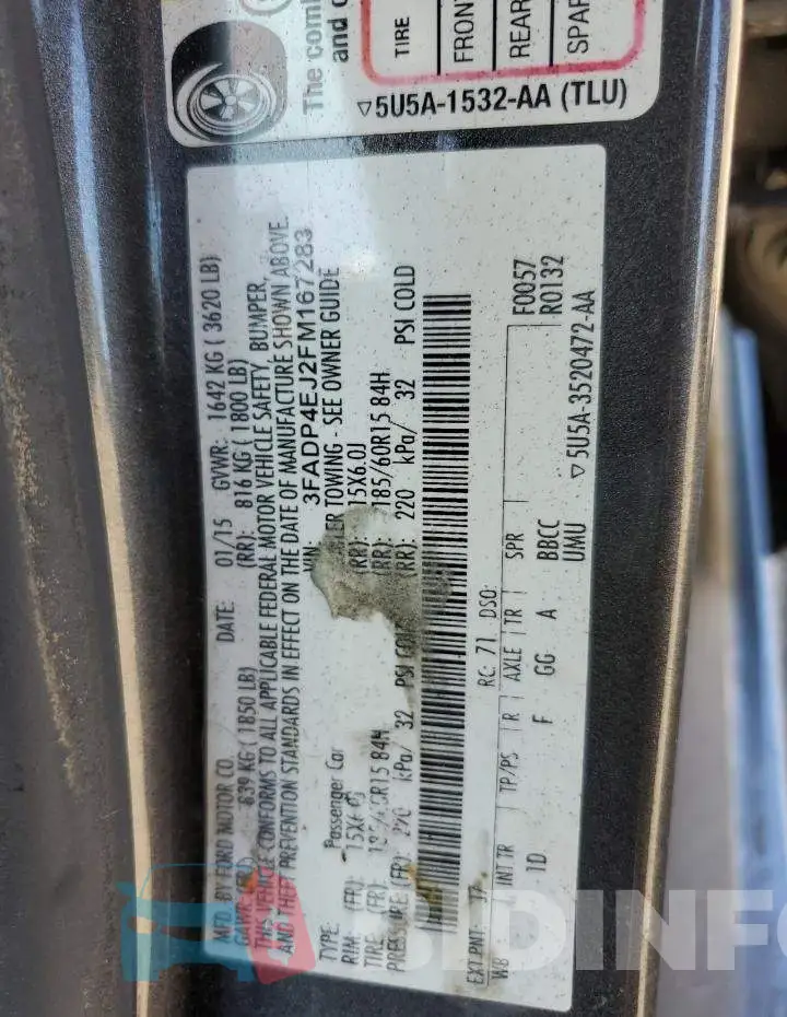3FADP4EJ2FM167283 Photo# 12