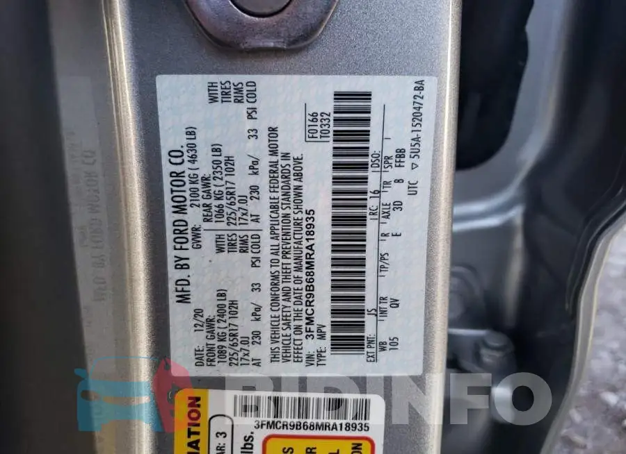 3FMCR9B68MRA18935 Photo# 13