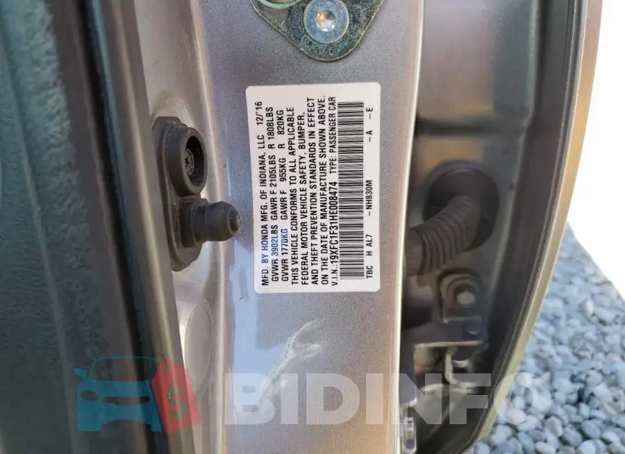 19XFC1F31HE008474 Photo# 12