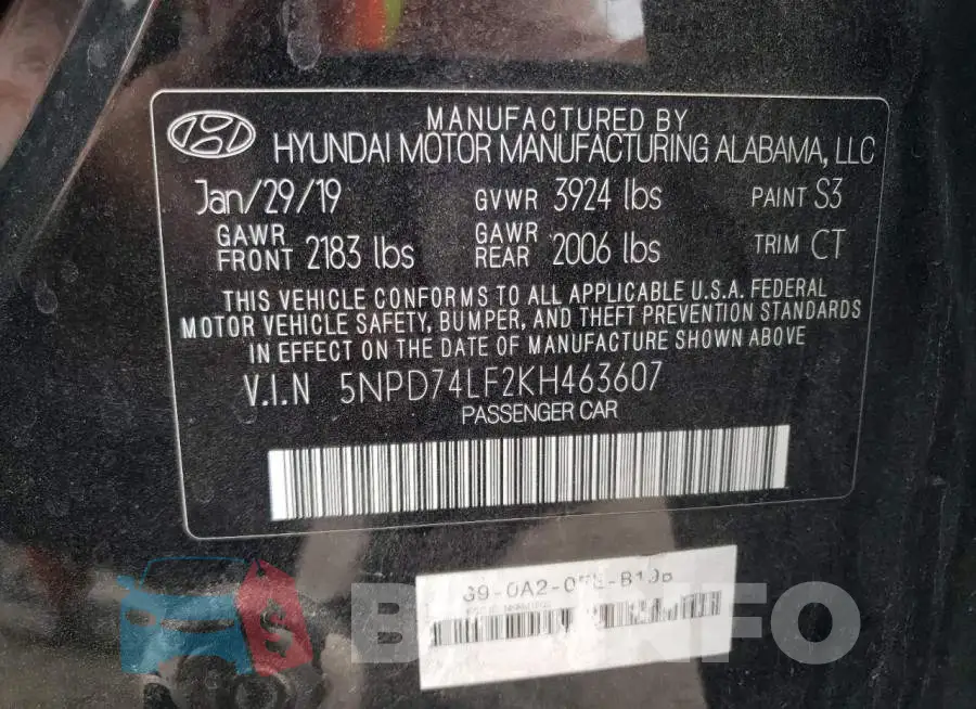 5NPD74LF2KH463607 Photo# 12