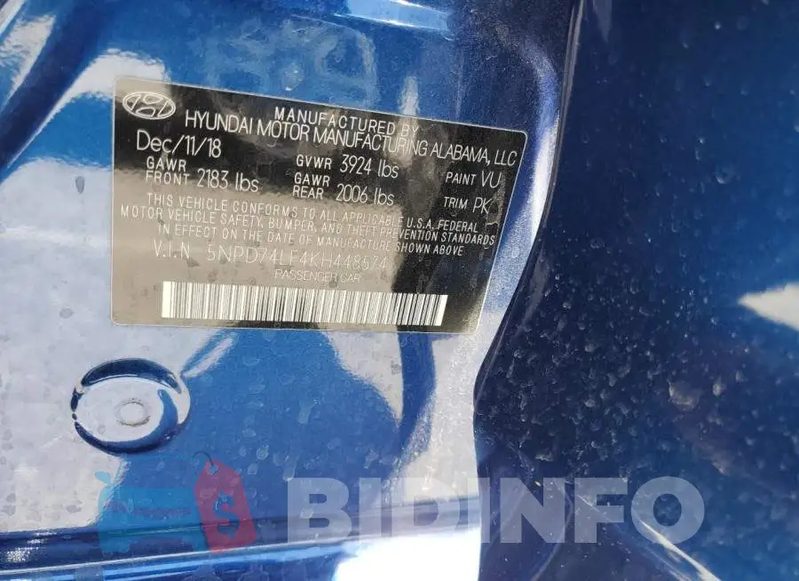 5NPD74LF4KH448574 Photo# 12