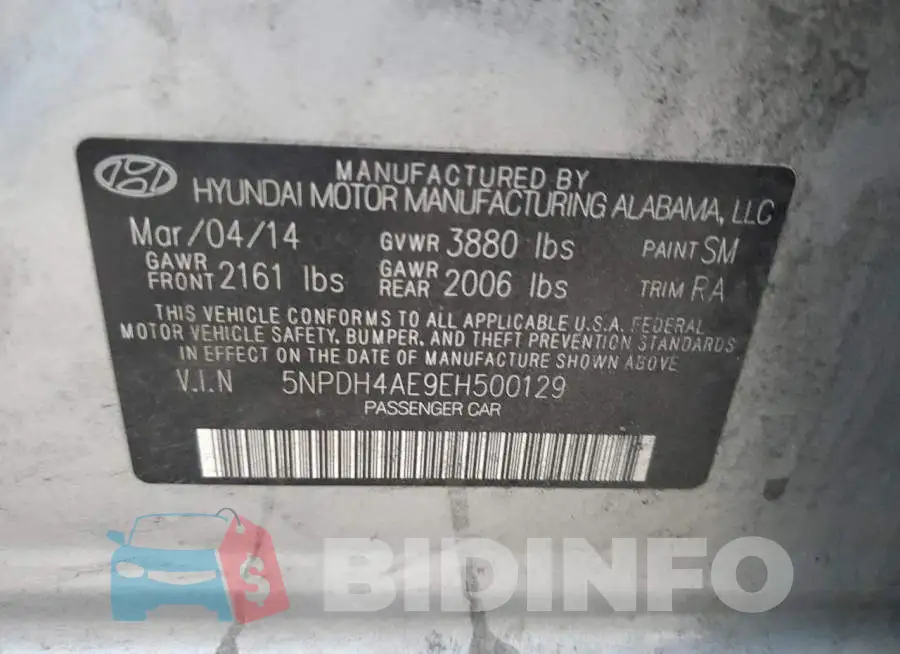 5NPDH4AE9EH500129 Photo# 13