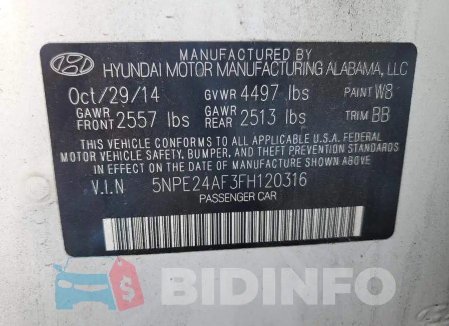 5NPE24AF3FH120316 Photo# 12