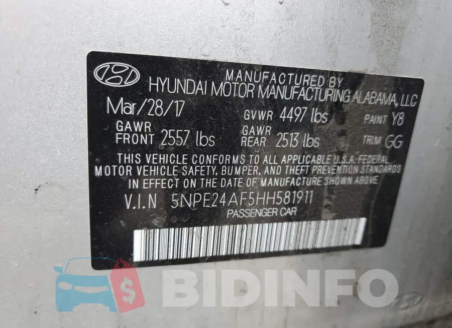 5NPE24AF5HH581911 Photo# 12