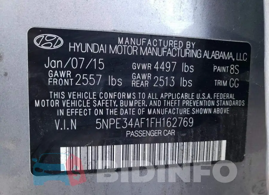 5NPE34AF1FH162769 Photo# 12