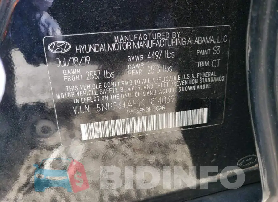 5NPE34AF1KH814039 Photo# 12