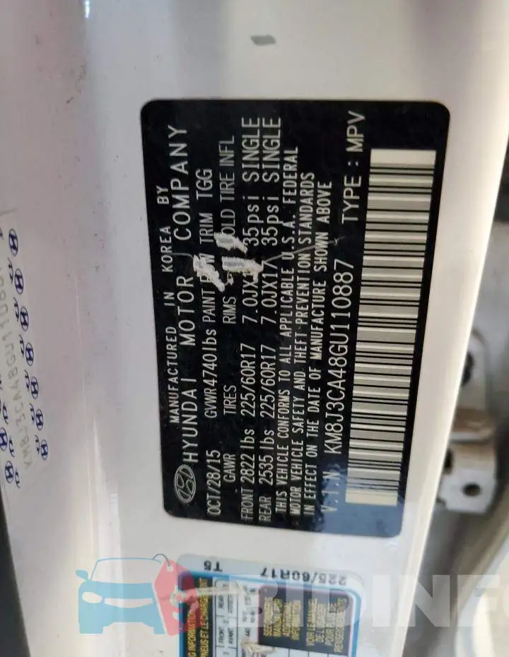 KM8J3CA48GU110887 Photo# 12