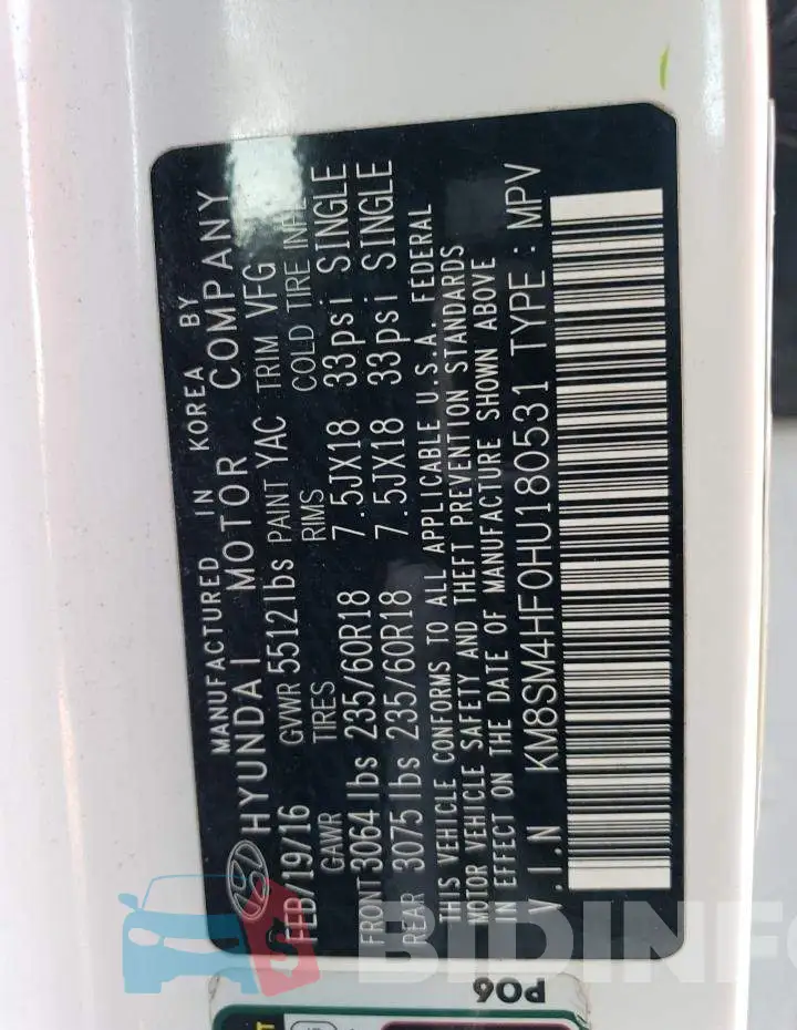 KM8SM4HF0HU180531 Photo# 13