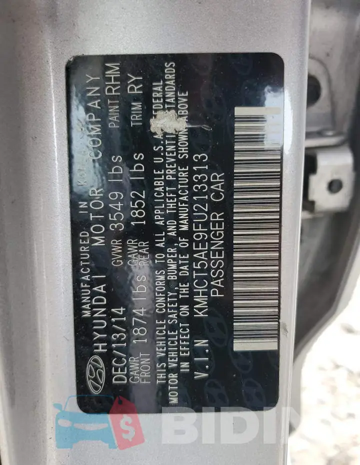 KMHCT5AE9FU213313 Photo# 12
