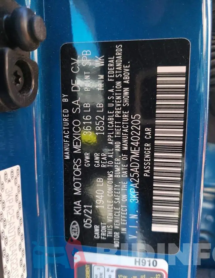 3KPA25AD7ME402205 Photo# 12
