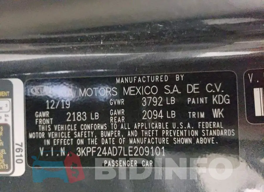 3KPF24AD7LE209101 Photo# 12