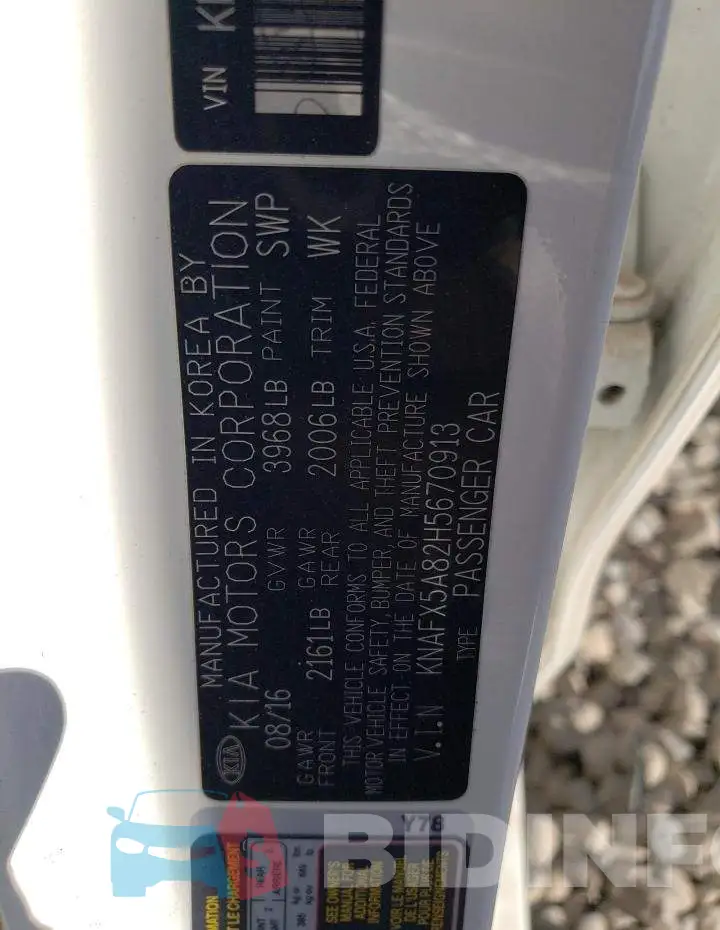 KNAFX5A82H5670913 Photo# 12
