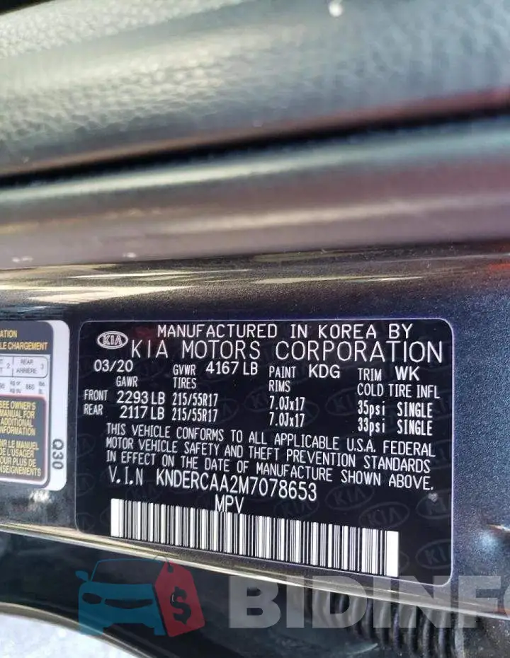 KNDERCAA2M7078653 Photo# 14