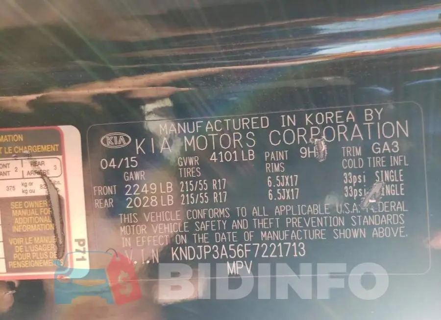 KNDJP3A56F7221713 Photo# 13