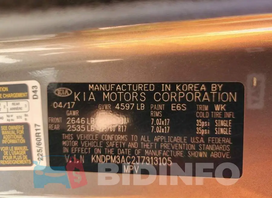 KNDPM3AC2J7313105 Photo# 13