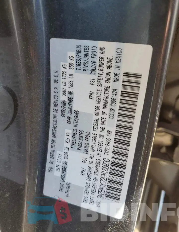 3MZBM1K72FM188939 Photo# 12