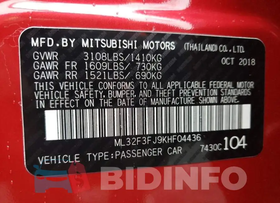 ML32F3FJ9KHF04436 Photo# 12