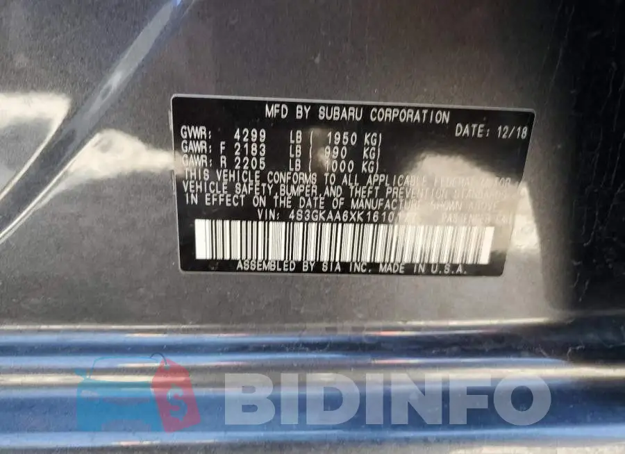 4S3GKAA6XK1610177 Photo# 12