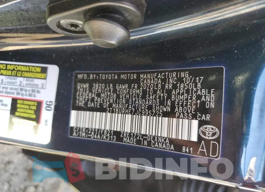 2T1BURHE7JC995725 Photo# 13